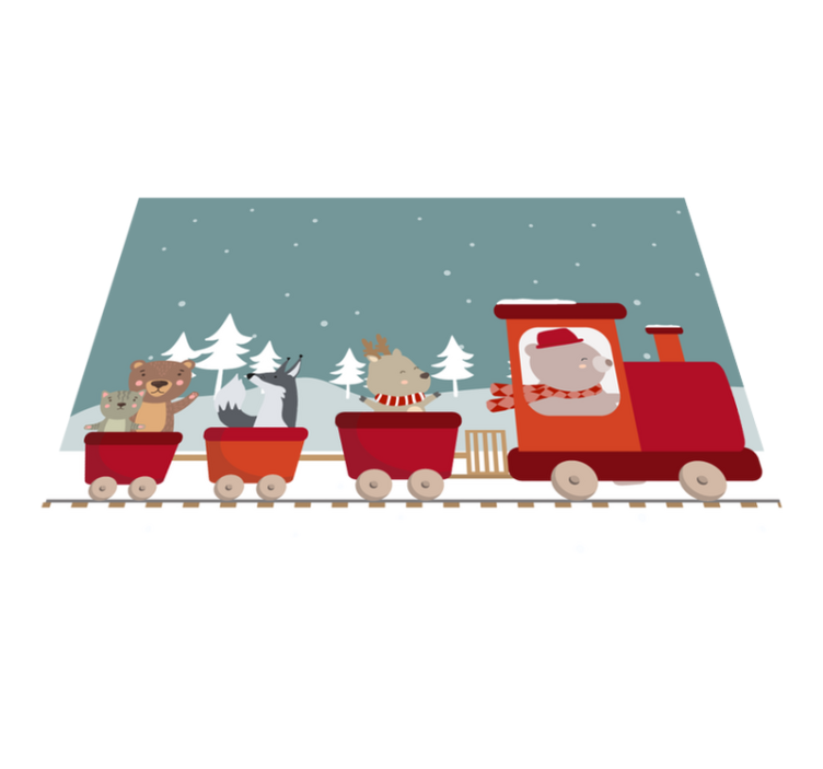 Dyretog-eventyr Vinyl teppe flere barn - Tenstickers