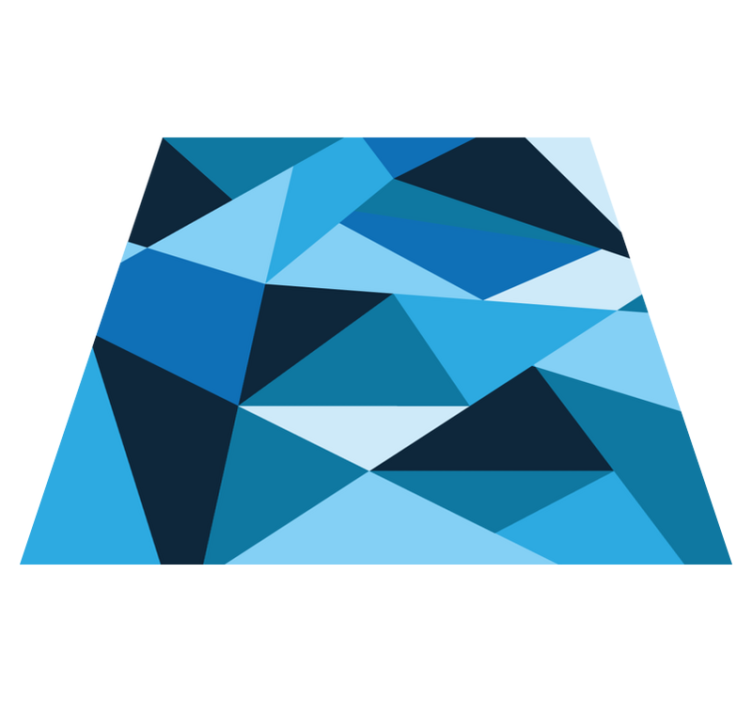 Trekantede blå mønstre vinyl teppe geometrisk - Tenstickers