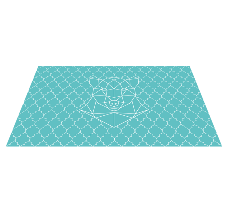 Geometrisk bjørnedesign vinyl teppe dyr - Tenstickers
