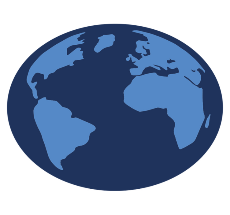 Fargeblå runde verdenskartteppe - Tenstickers