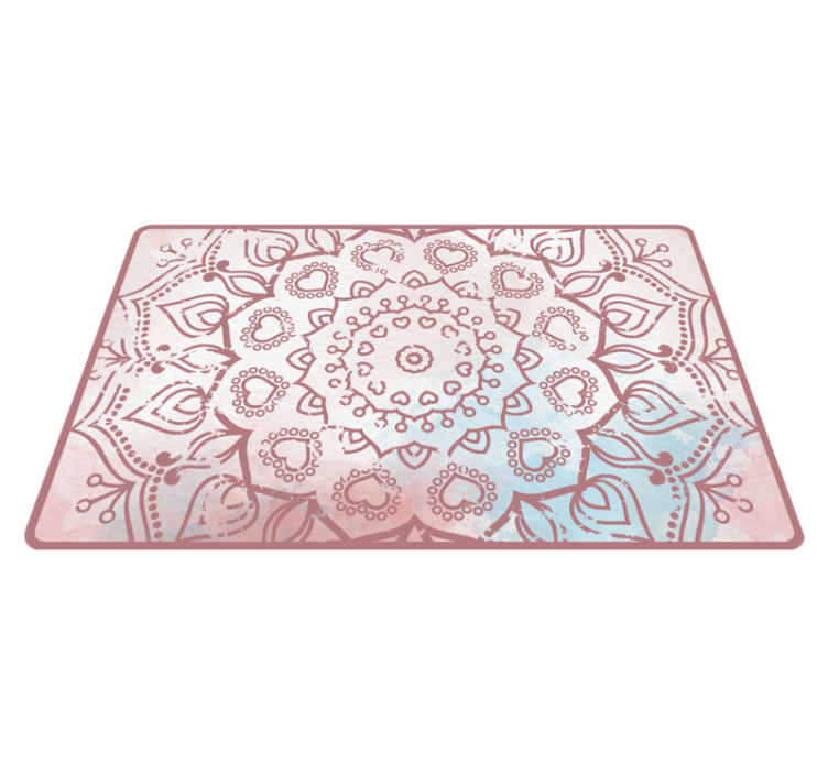 Tegnet mandala pastellfarger mandala vinyl teppe - Tenstickers