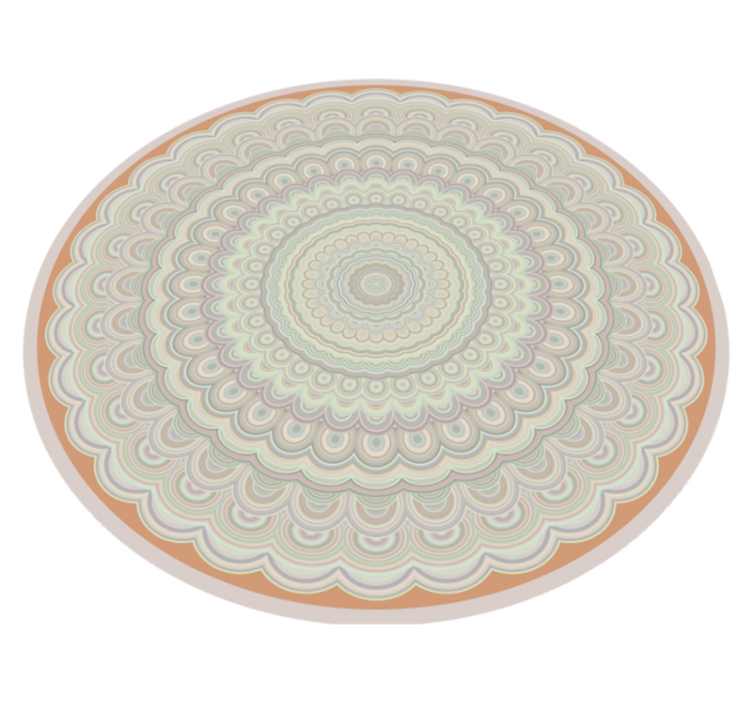 Sirkulær beige mandala vinyl teppe - Tenstickers