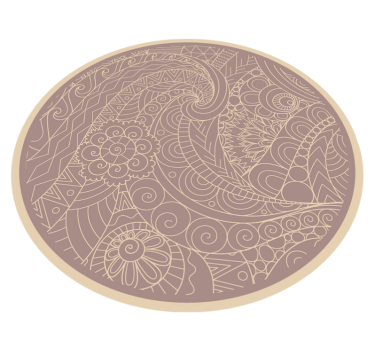 Beige mosaikk med mandala vinyl teppe - Tenstickers