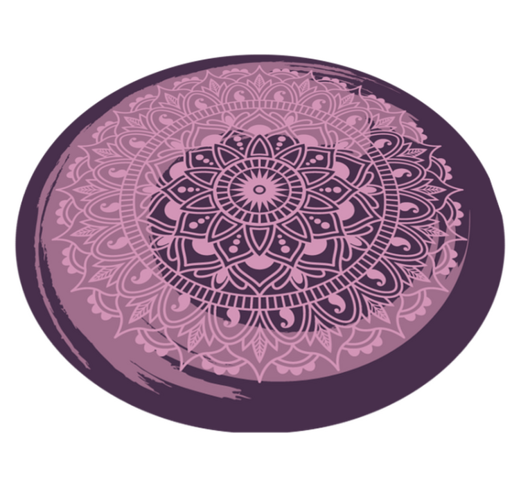 Forseggjort rosa motiv vinyl teppe mandala - Tenstickers