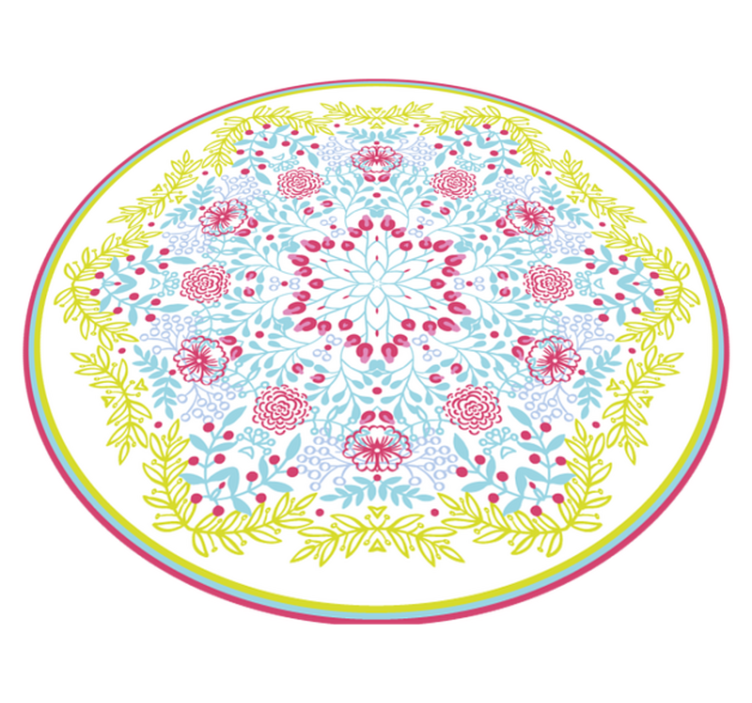 Sigøyner krem mandala vinyl teppe - Tenstickers