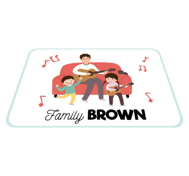 Musikalsk familienavn vinyl teppe mottak - Tenstickers