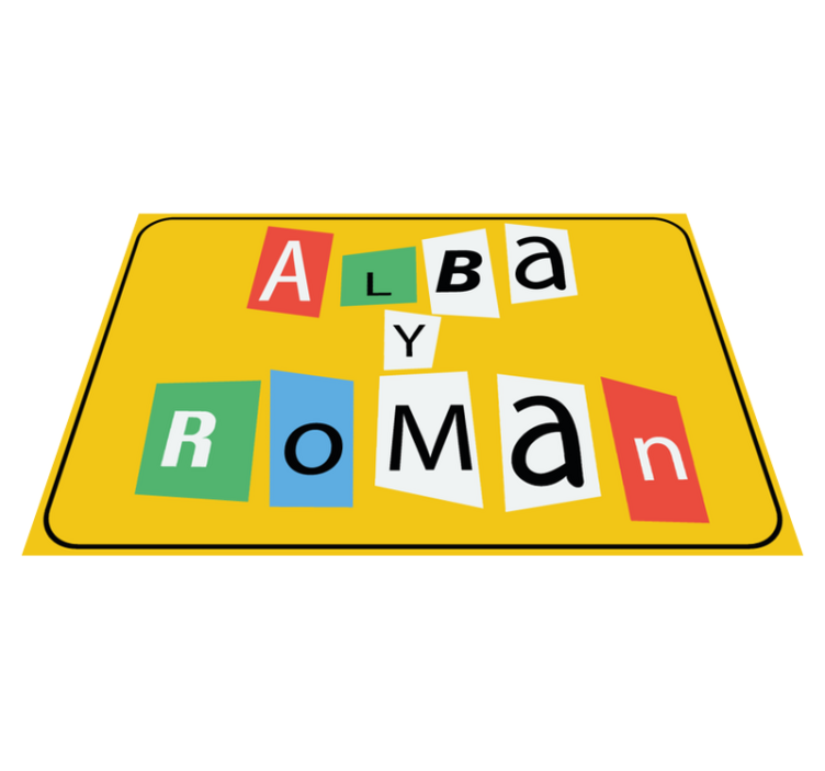 Puslespillbrikker for par vinyl teppe med navn - Tenstickers