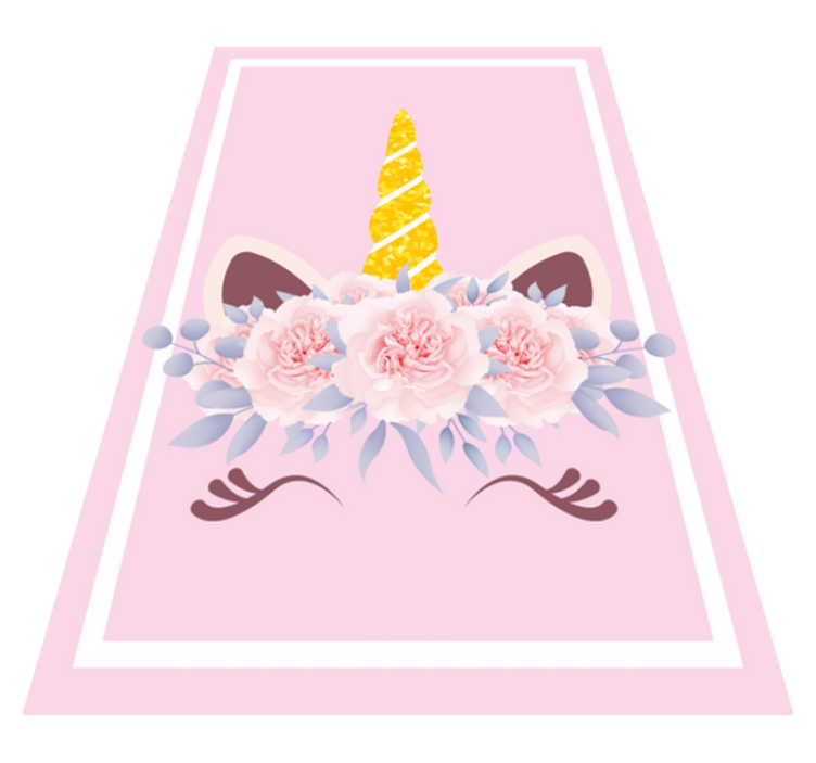 Enhjørning blomstermagi vinyl teppe spedbarn - Tenstickers