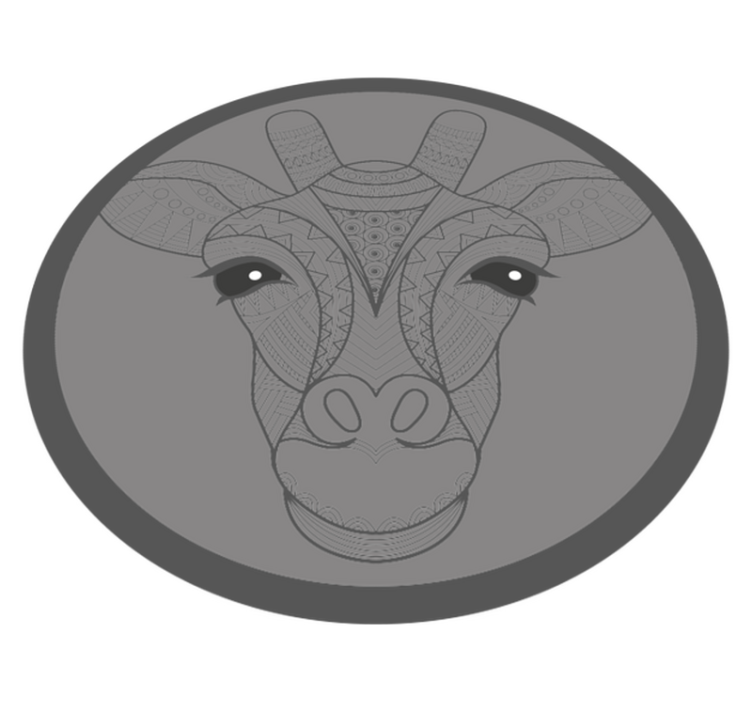 Grå sjiraffdesign vinyl teppe dyr - Tenstickers