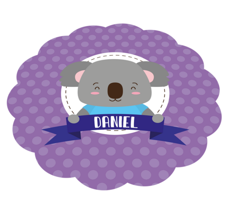 Glad koala med navn dyre vinyl teppe - Tenstickers
