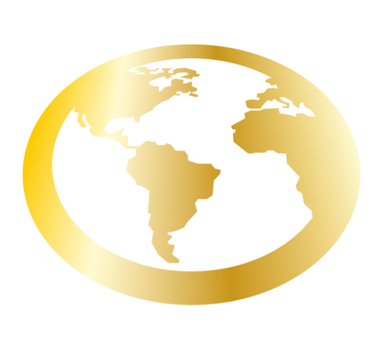 Gull verdenskart sirkulært vinyl teppe - Tenstickers