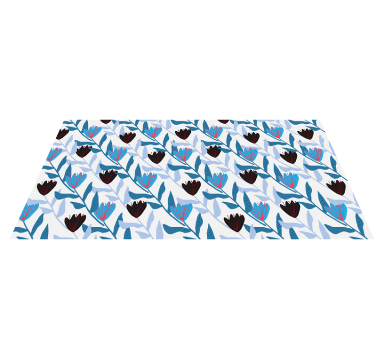 Botanisk bladarrangement vinyl teppe blomster og planter - Tenstickers