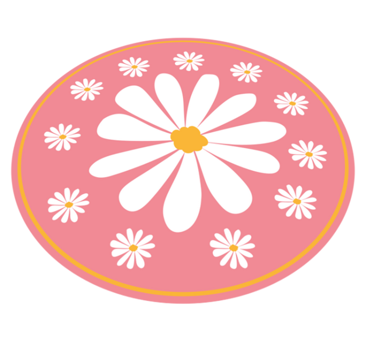 Rosa blomsteroppsats vinyl teppe blomster og planter - Tenstickers