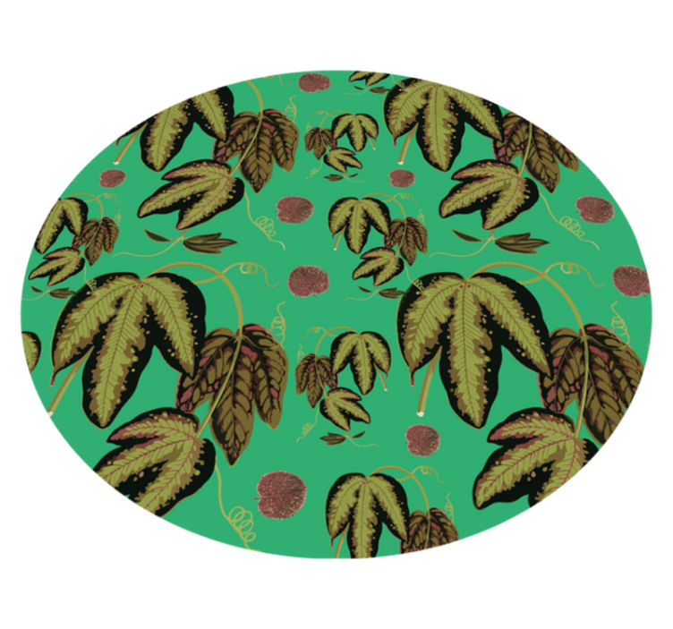 Grønt maranta mønster blomsterteppe - Tenstickers