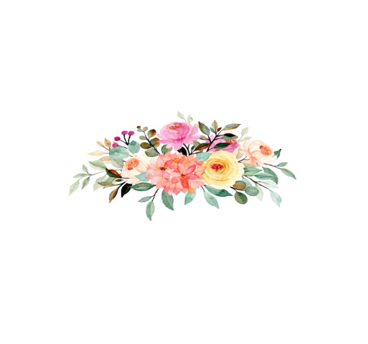 Tegnet blomster med maling blomsterteppe - Tenstickers