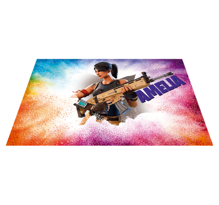 Videospill regnbue jente soverom vinyl teppe - Tenstickers