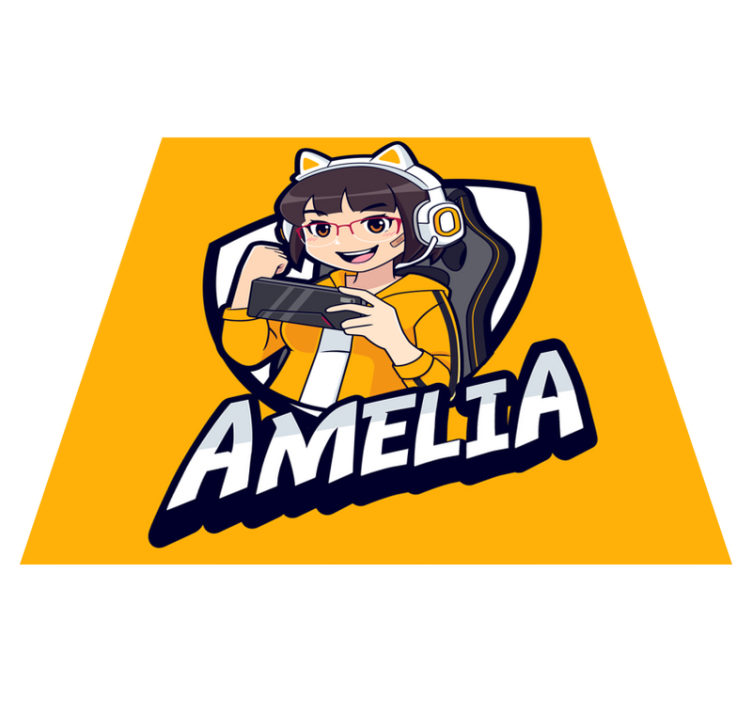 Videospill jente med hodetelefon soverommet vinyl teppe - Tenstickers