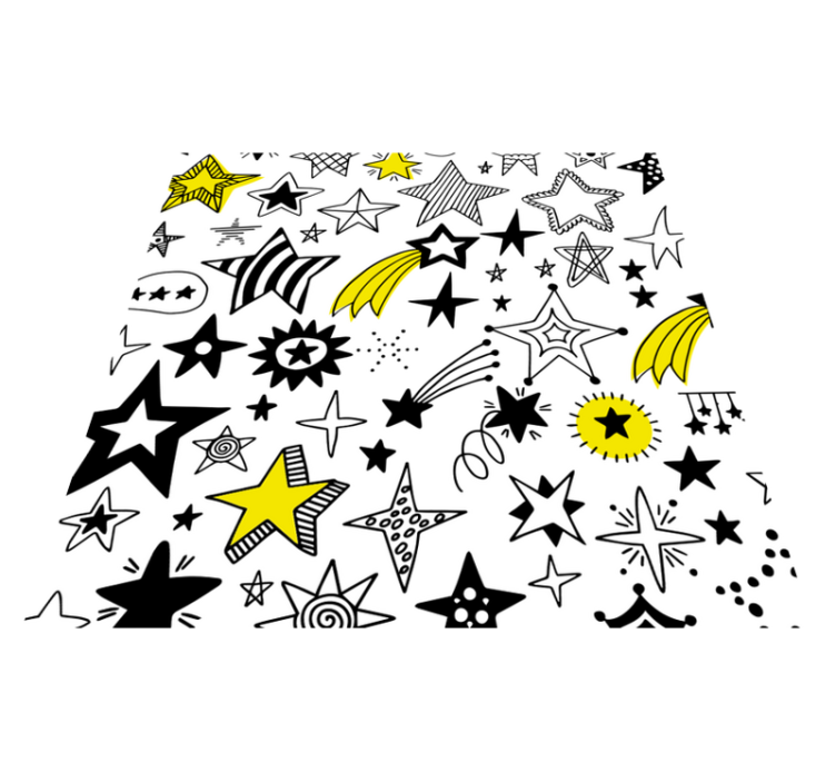 Doodle stars firkantet vinyl teppe - Tenstickers