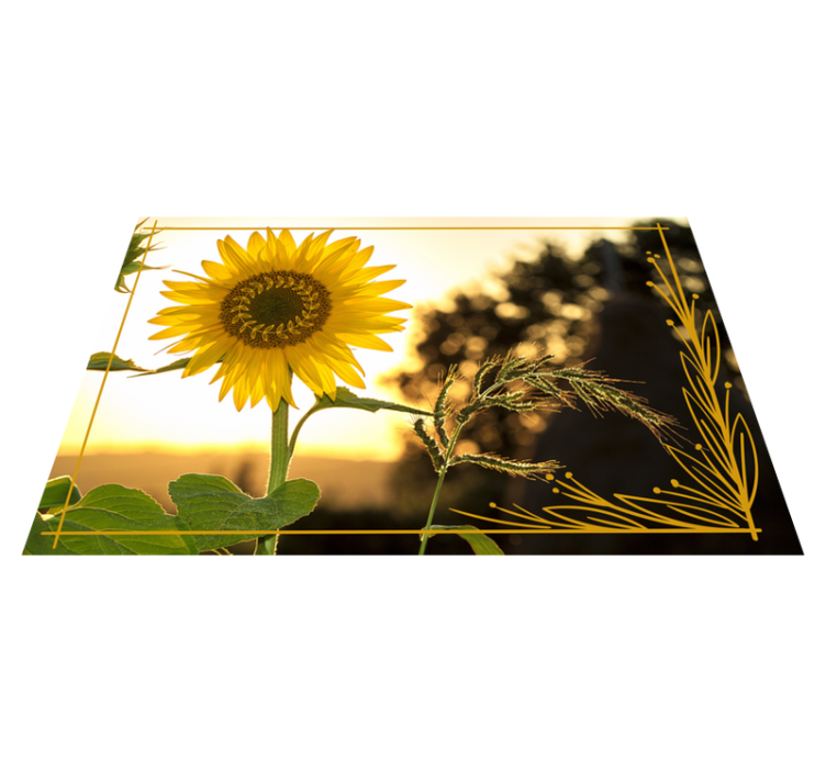Solsikkeblomst vinyl teppe blomster og planter - Tenstickers