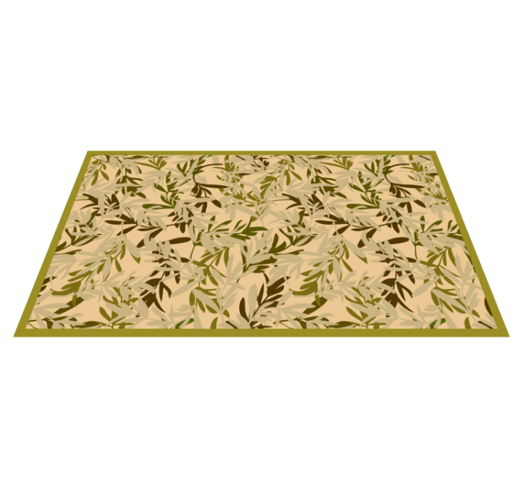 Tynt beige blad natur vinyl teppe - Tenstickers