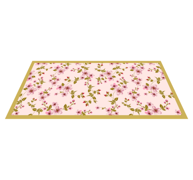 Lite rosa blomster natur vinyl teppe - Tenstickers