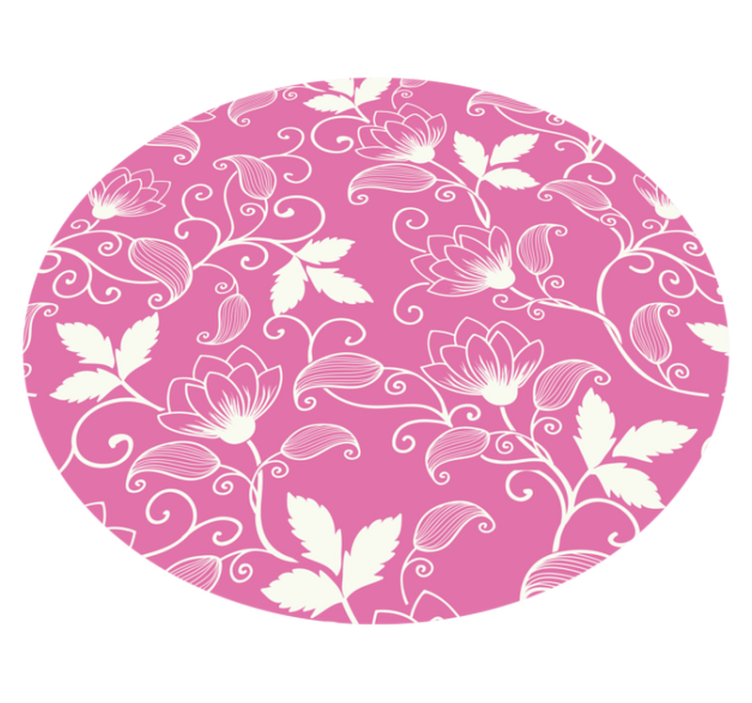 Blomster med rosa bakgrunn vinyl teppe blomster og planter - Tenstickers