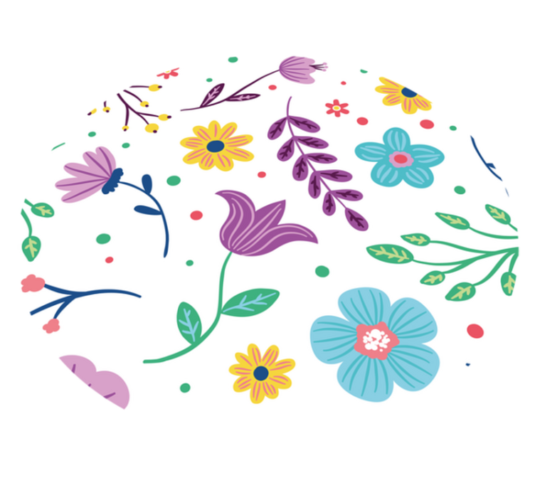 Fargerike blomster mønster vinyl teppe blomster og planter - Tenstickers