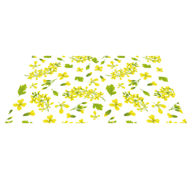 Gule blomster mønster vinyl teppe blomster og planter - Tenstickers