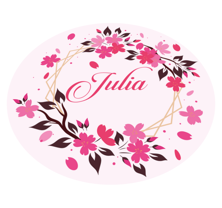 Sirkel av kirsebærblomster med navn blomsterteppe - Tenstickers