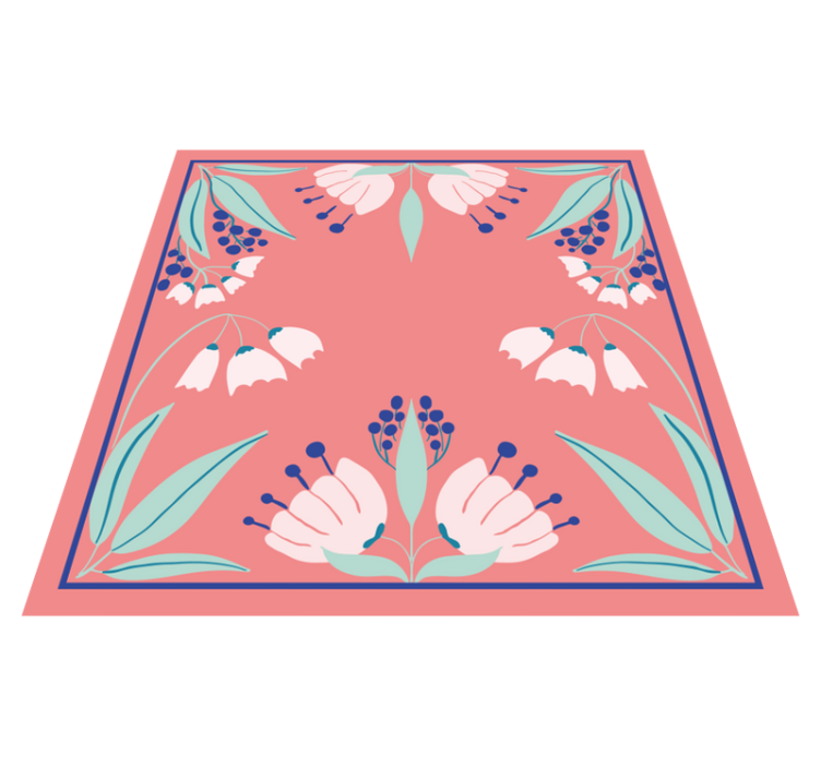 Mønsterpalett vinyl teppe blomster og planter - Tenstickers