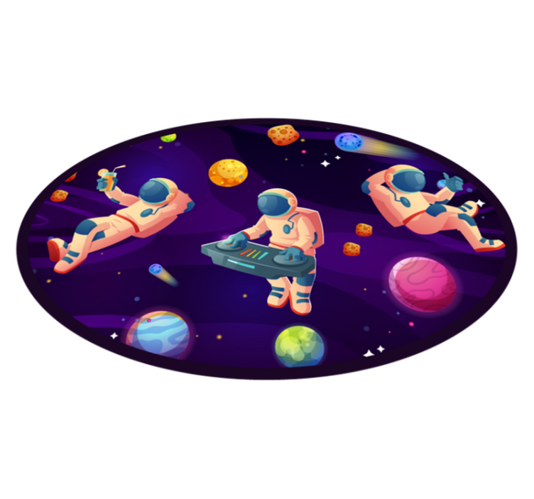 Astronautfestdesign vinyl teppe stjerner - Tenstickers