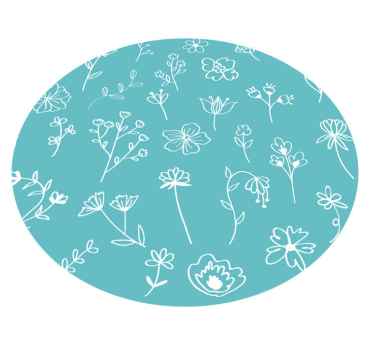 Elegante illustrasjoner vinyl teppe blomster og planter - Tenstickers