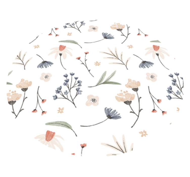 Lyse farger blomstermønster badegulv - Tenstickers