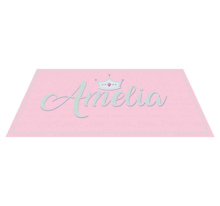Rosa prinsesse navn Vinyl teppe flere barn - Tenstickers