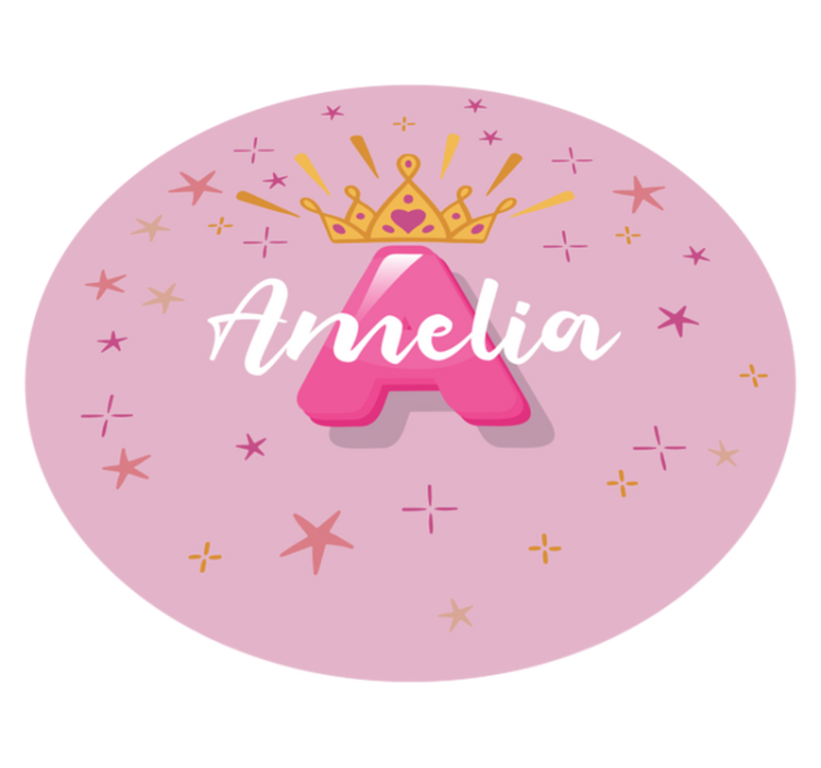 Prinsesse personlig navn Vinyl teppe flere barn - Tenstickers