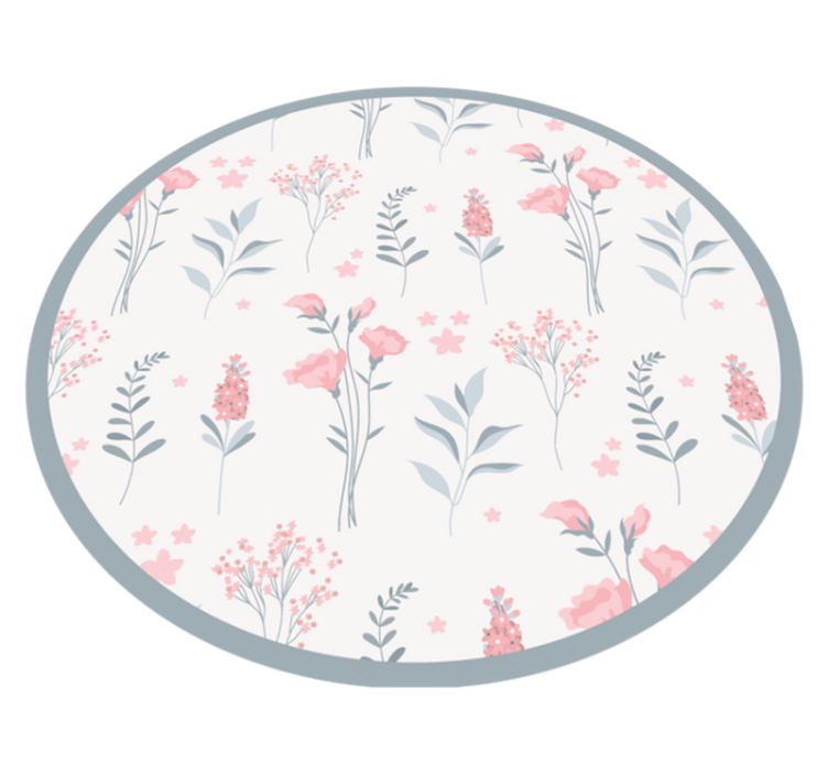 Blomstrende elegant mønster vinyl teppe blomster og planter - Tenstickers