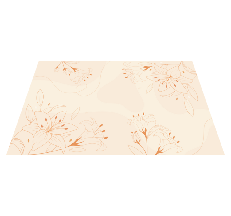 Elegant botanisk komponent vinyl teppe blomster og planter - Tenstickers