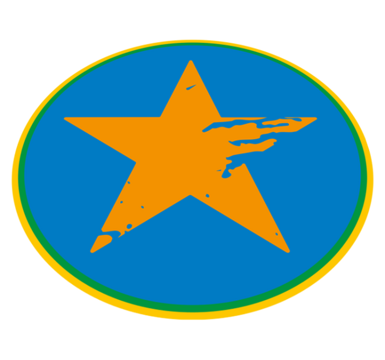 Blå stjerne aksent Vinyl teppe flere barn - Tenstickers