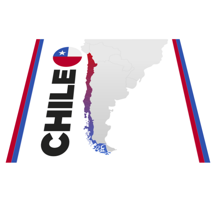 Geografisk form av chile vinyl teppe verdenskart - Tenstickers