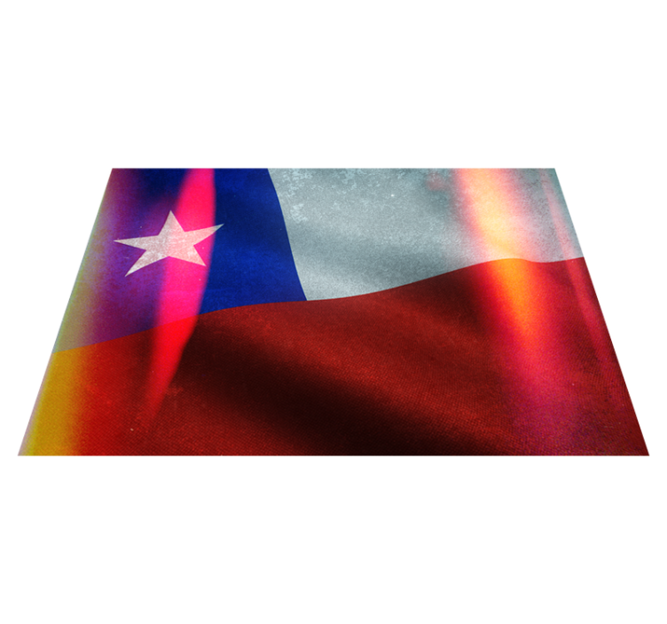 Chile old school flagg tekstur vinyl teppe - Tenstickers