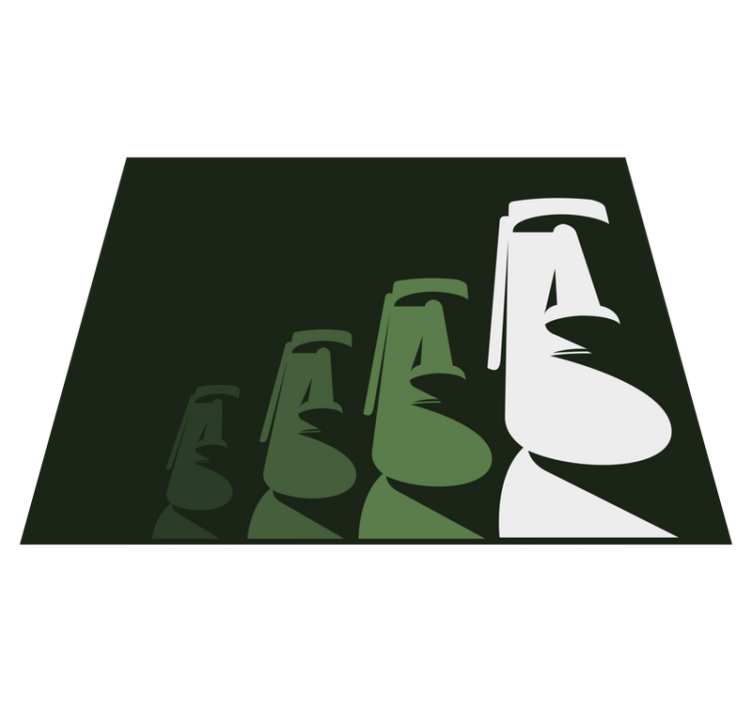 Chile påskeøya i grønt natur vinyl teppe - Tenstickers