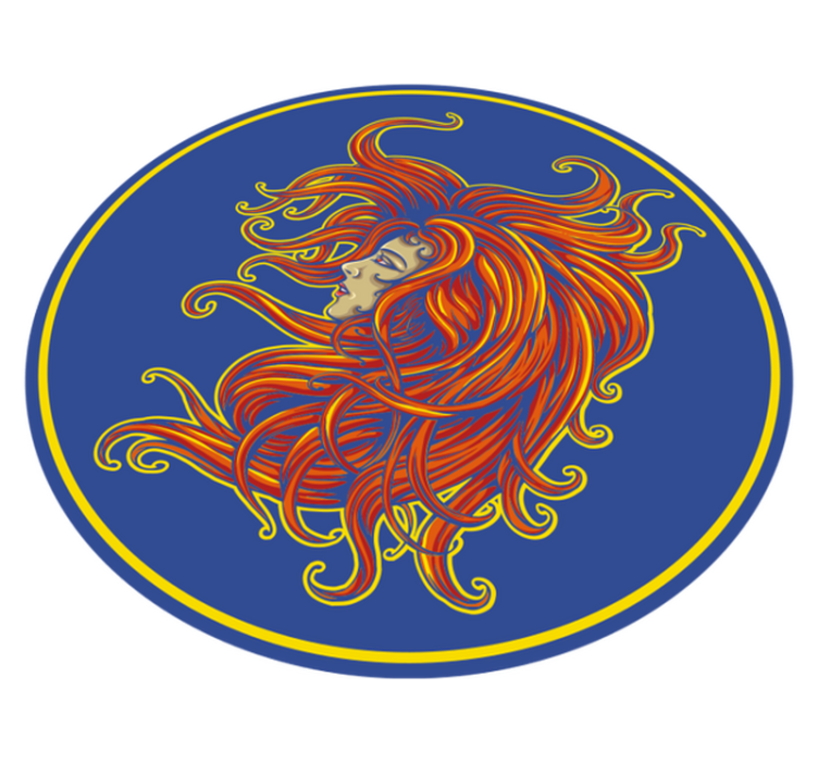 Langt hår jente vinyl teppe vintage - Tenstickers