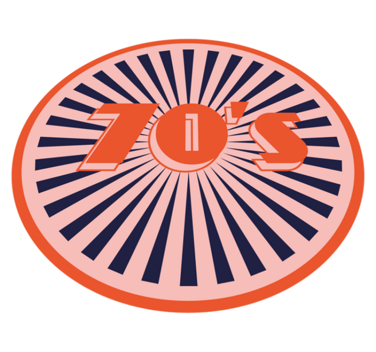 70-talls tekst i virvel vinyl teppe vintage - Tenstickers