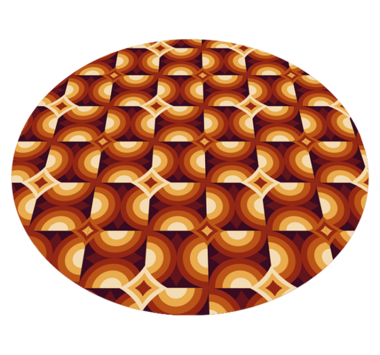 Levende sirkelmønster vinyl teppe geometrisk - Tenstickers