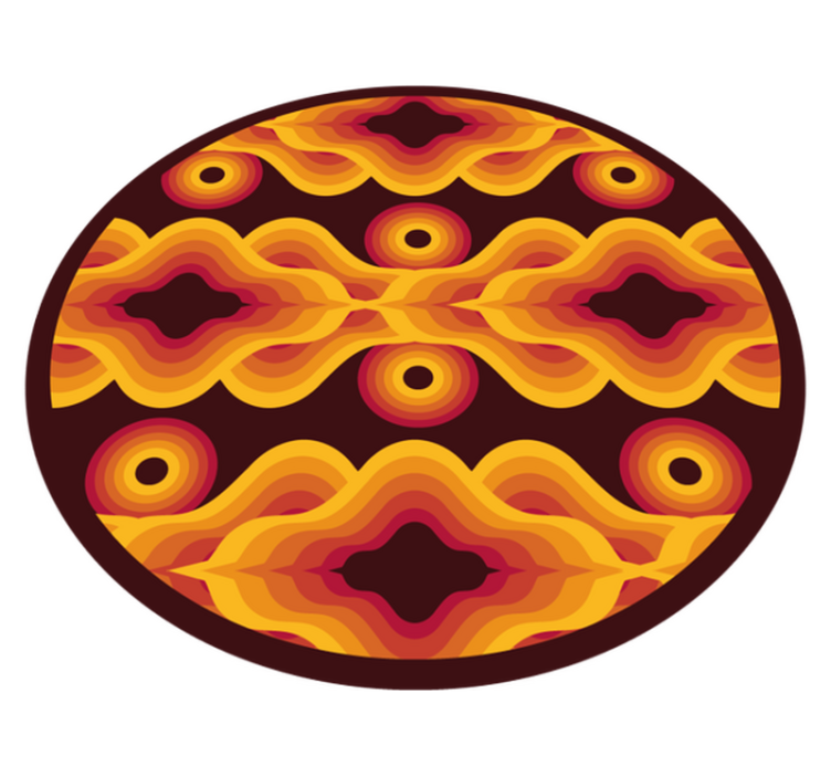 Store geometriske former vintage vinyl teppe - Tenstickers