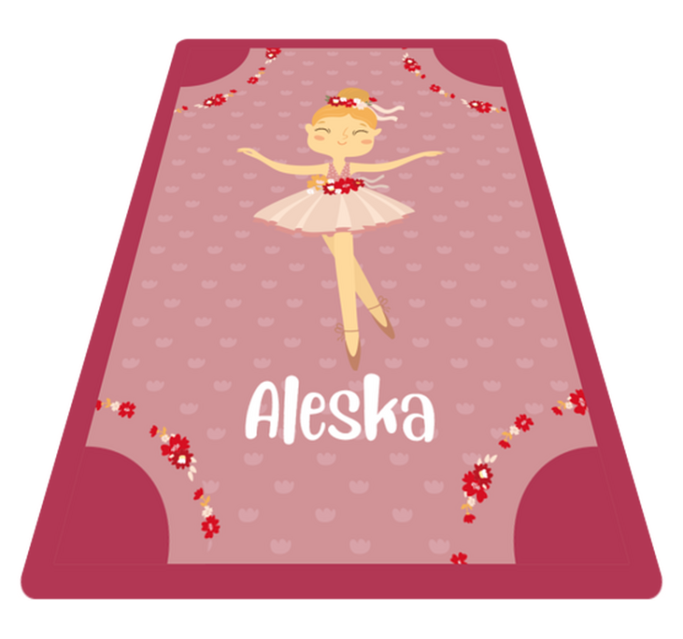 Ballerina-stykke vinyl teppe med navn - Tenstickers