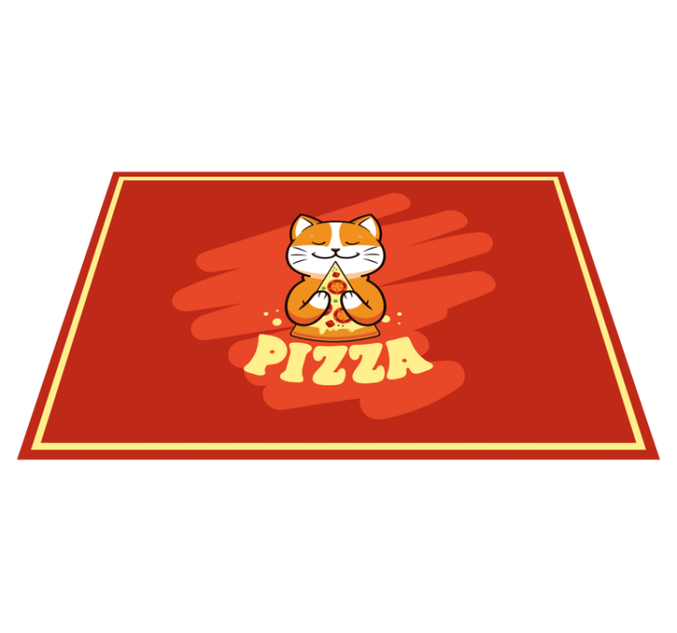 Katt som spiser en pizza kjøkkenfliser - Tenstickers