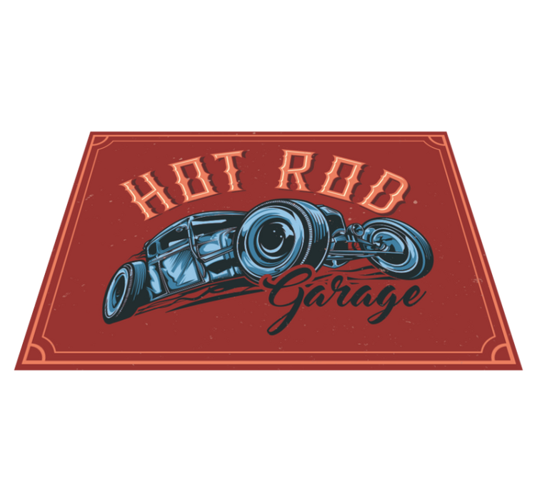 Hot rod bil konsept stue vinyl teppe - Tenstickers