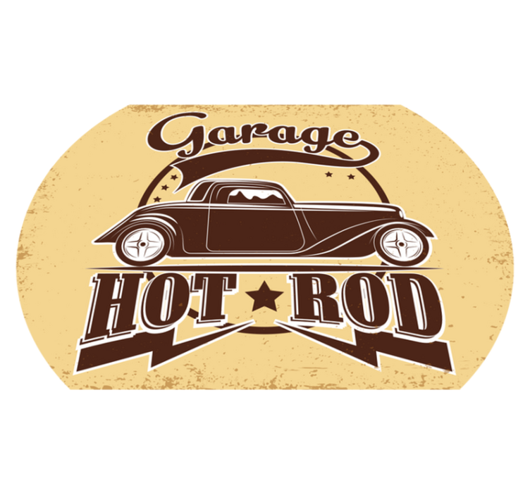 Hot rod bil tuning stue vinyl teppe - Tenstickers