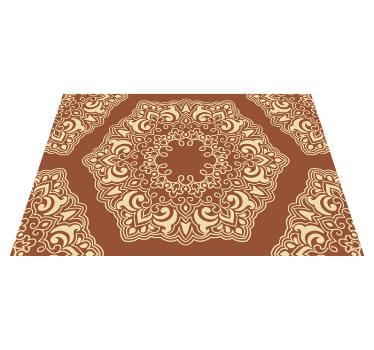 Beige antikk russisk stil etnisk vinyl teppe - Tenstickers